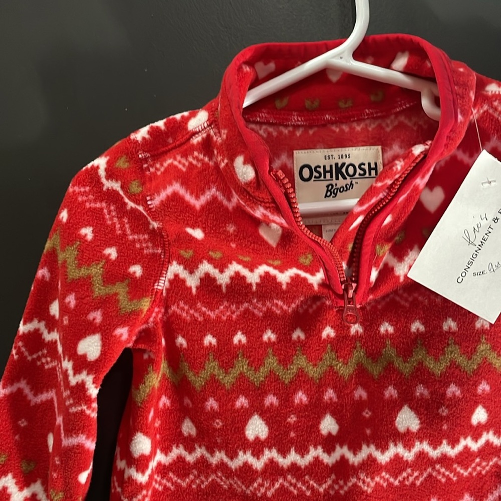 OshKosh B’Gosh 9M Girls Fleece Half-zip Top - Picture 1 of 3